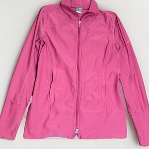 Nike Pink Full Zip Jacket M 8–10 Women’s Athletic Fit High Collar Pockets Y2K